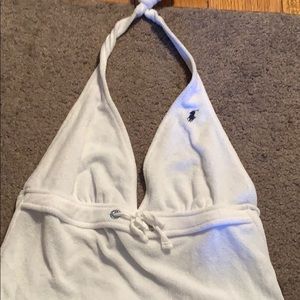 White polo halter cover up dress